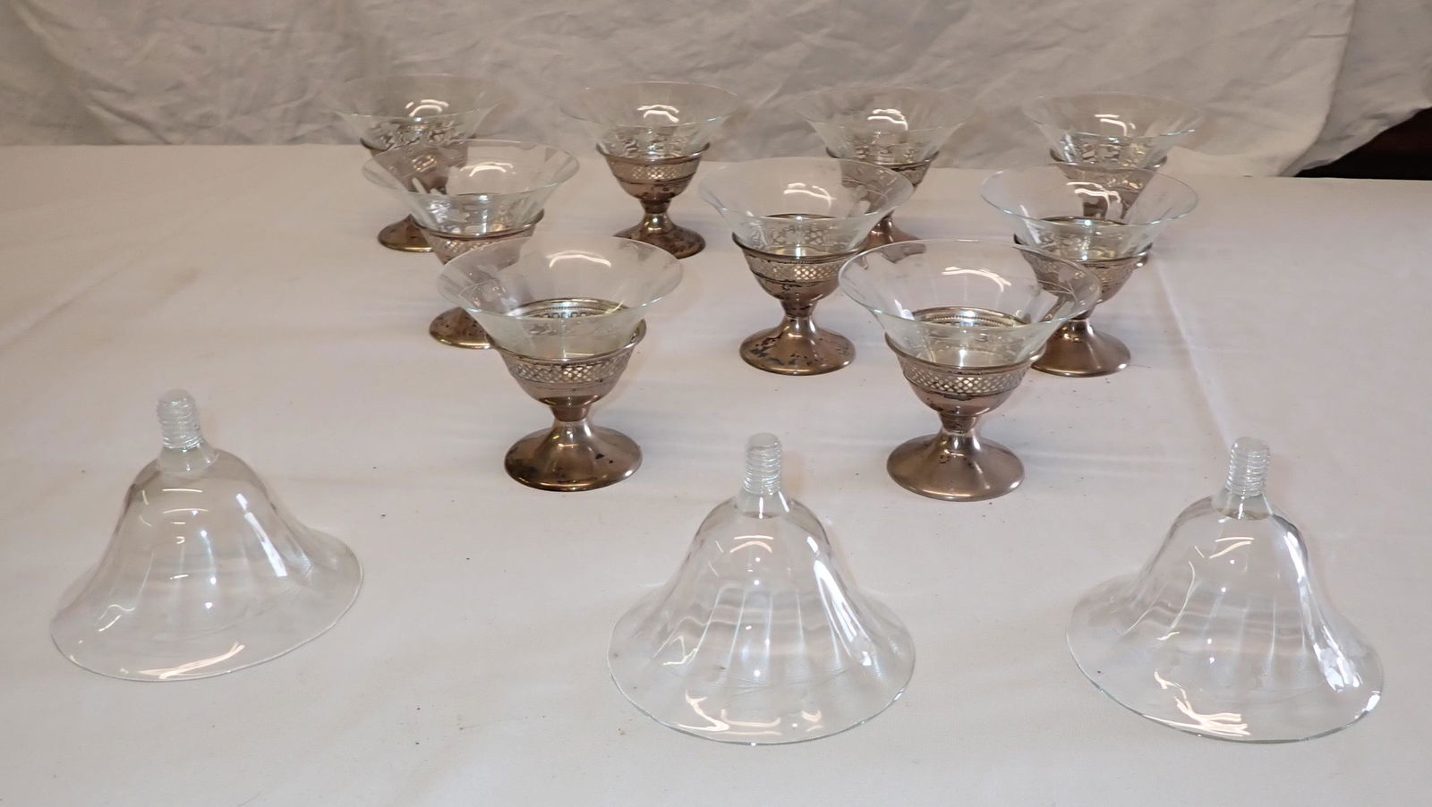 11 Dessert Cups with Sterling Silver Bases (1 of 4)