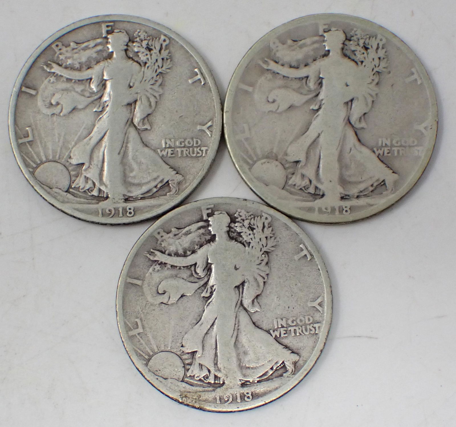 (3) 1918 Walking Liberty Half Dollars (1 of 2)