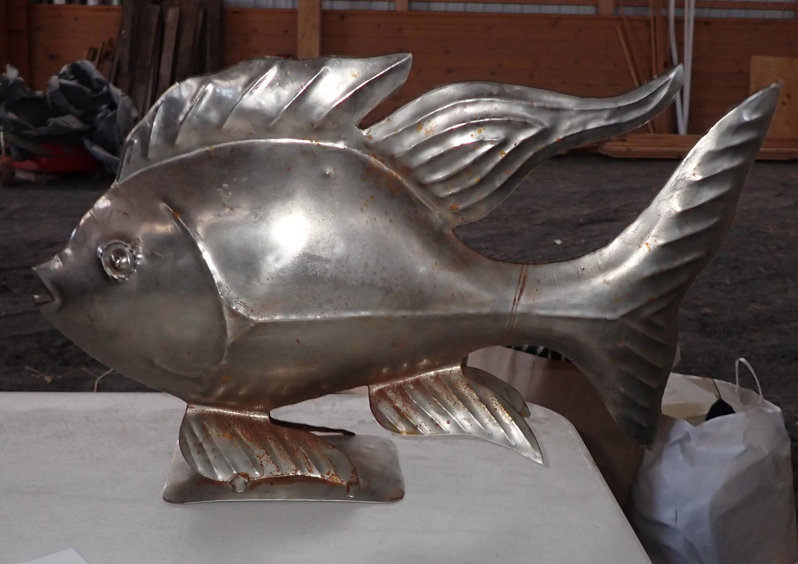 Tin Fish: Approx 16" long and 11" tall