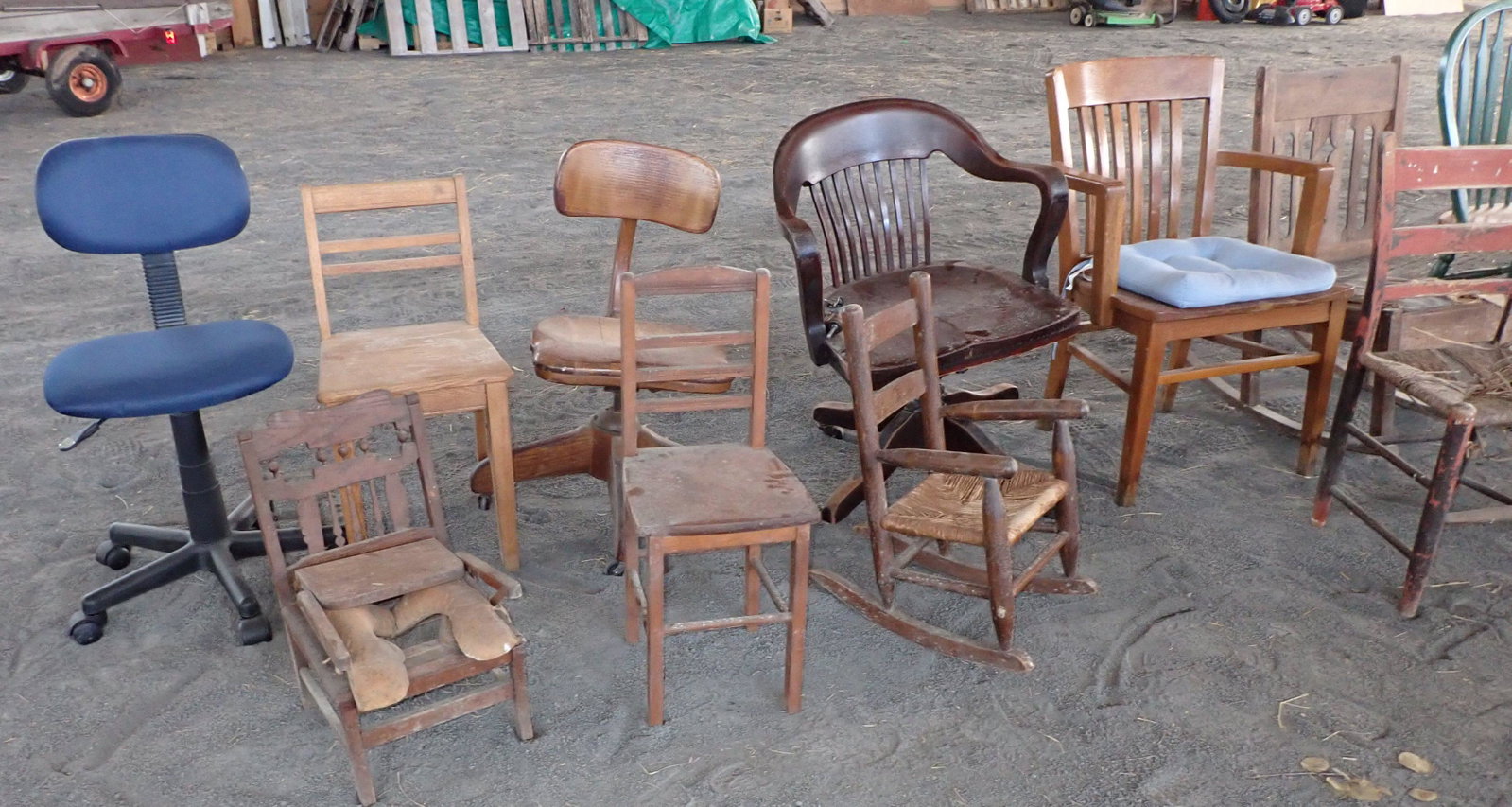 Chairs & Rockers: Lot includes all chairs and rockers. Does not include items in background. Must take all !