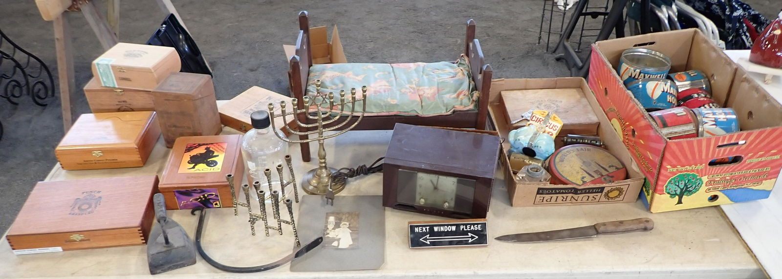 Cigar Boxes Doll Bed Butcher Knife & Misc (1 of 8)