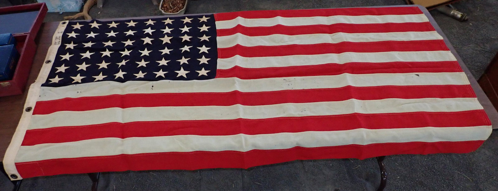 Vintage 48 Star American Flag: Approx 33" x 66"