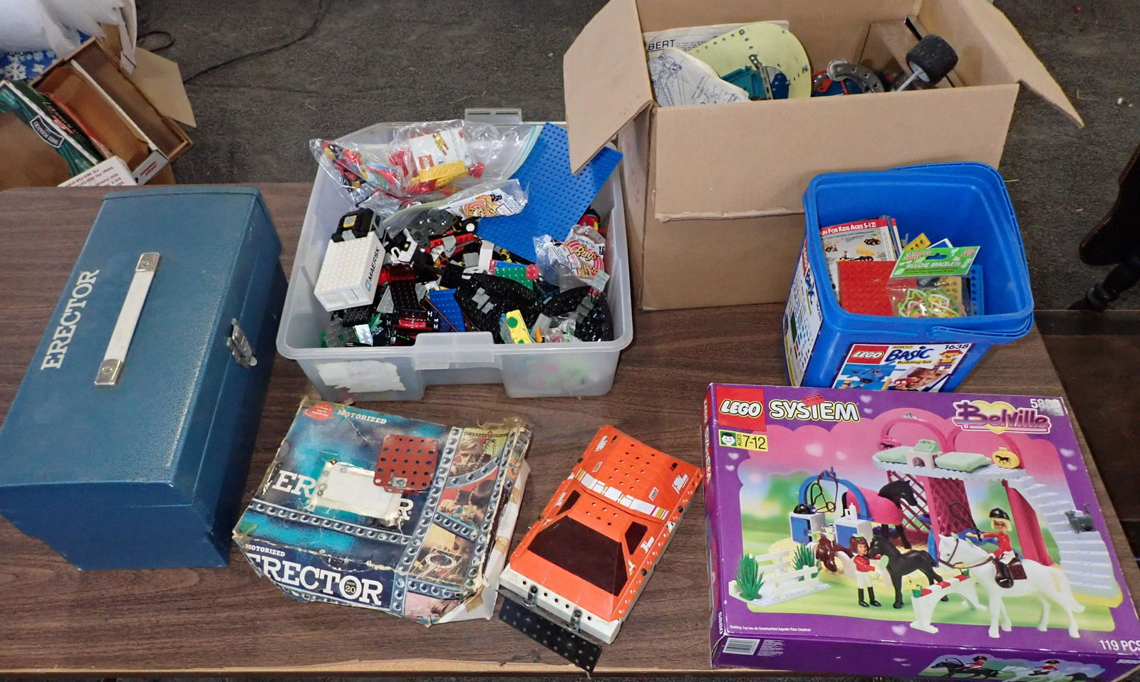 Erector Sets and Legos: Getting all pictured on table