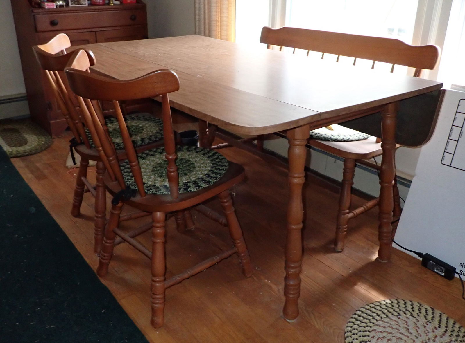 Vintage Drop Leaf Table 2 Chairs & Bench (1 of 5)