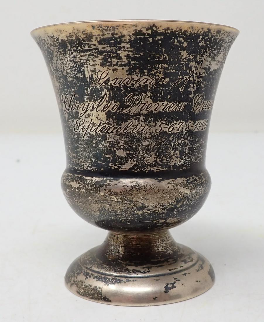 1940 Chrylser Preview Cruise Sterling Silver Cup: Approx 2 1/4" in diameter and 2 7/8" tall