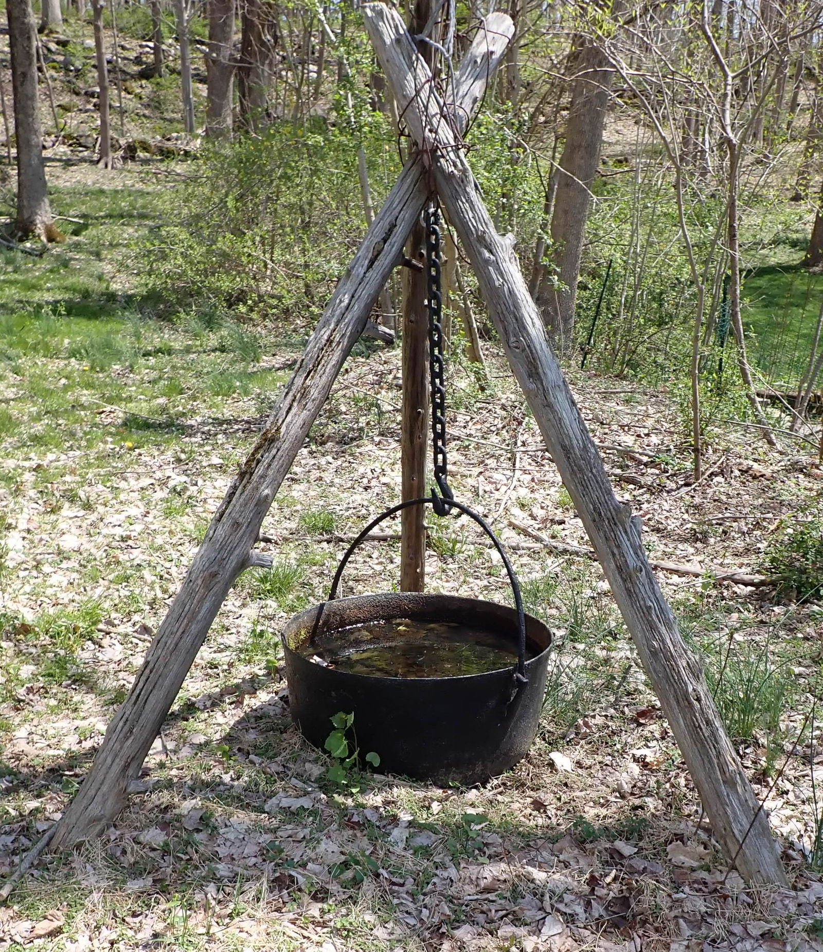 Cast Iron Kettle: Approx 23 1/2" in diameter