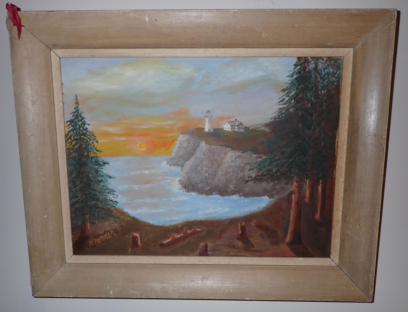 W Trimmer Light House Sunrise O/B Painting (1 of 4)
