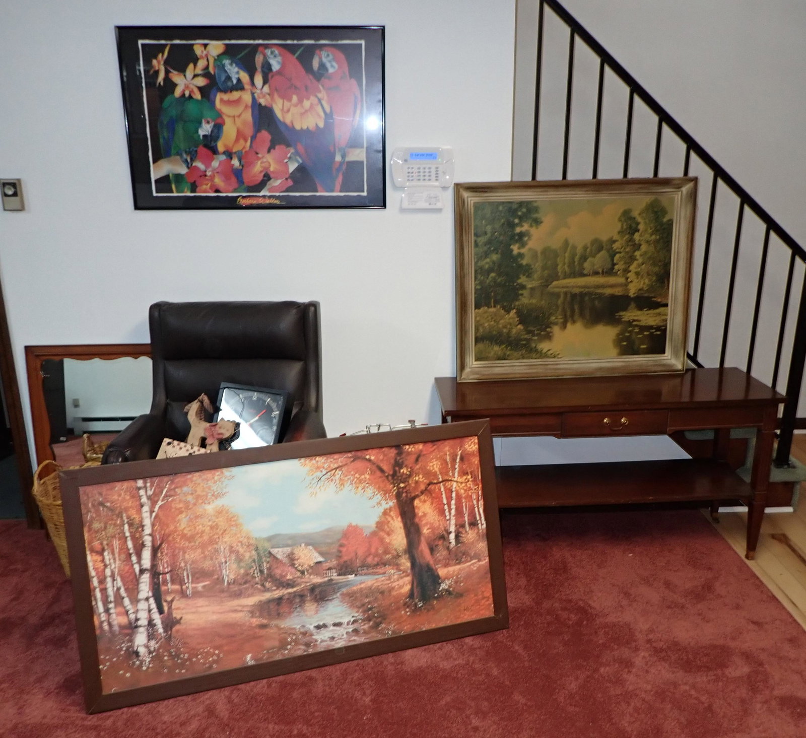 Prints Mirror Table Desk Chair: Table is approx 15 3/4" x 47 1/2" x 26" tall. Take what you want and leave the rest