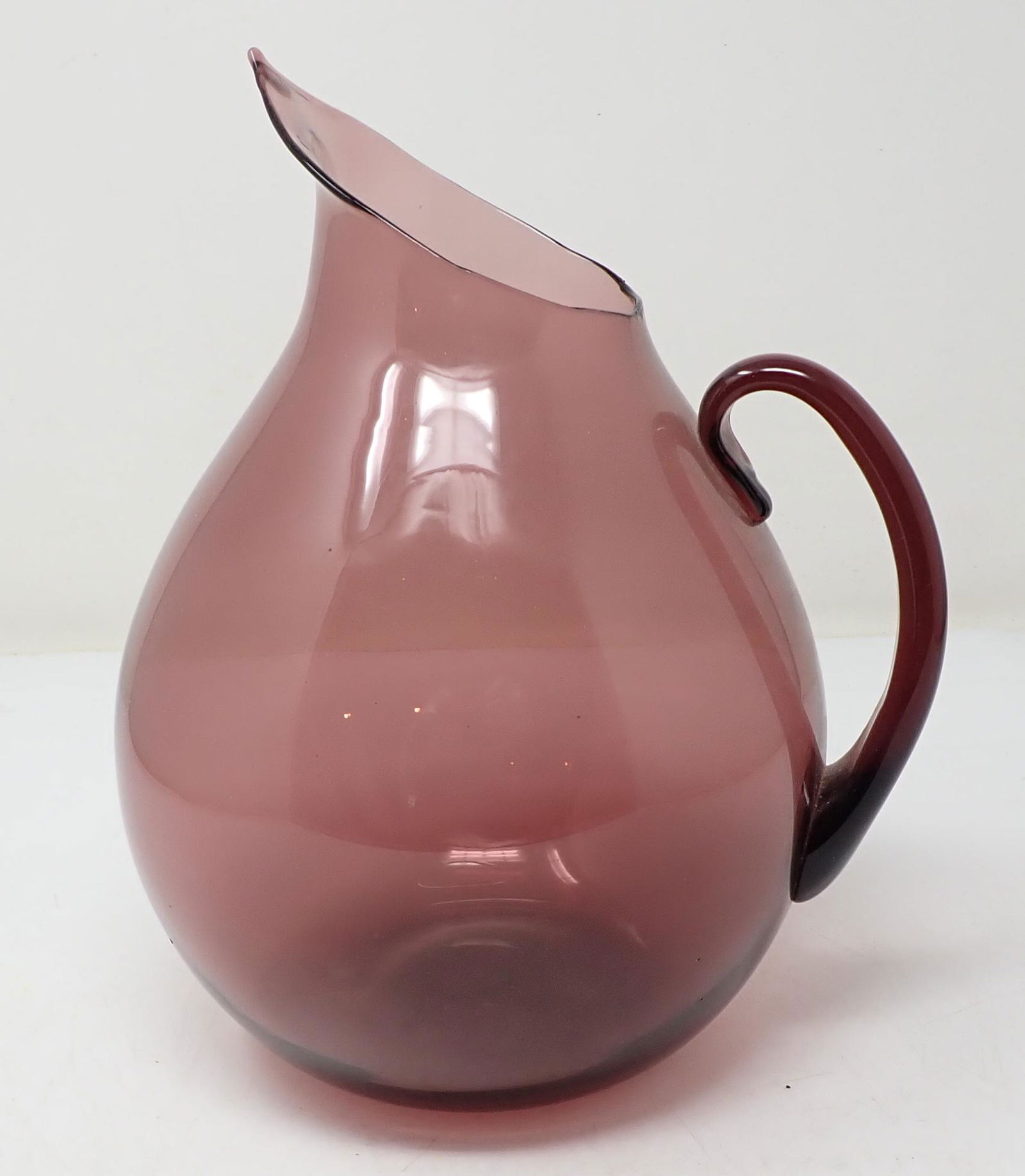 Hand Blown Glass Pitcher w/ Applied Handle (1 of 2)