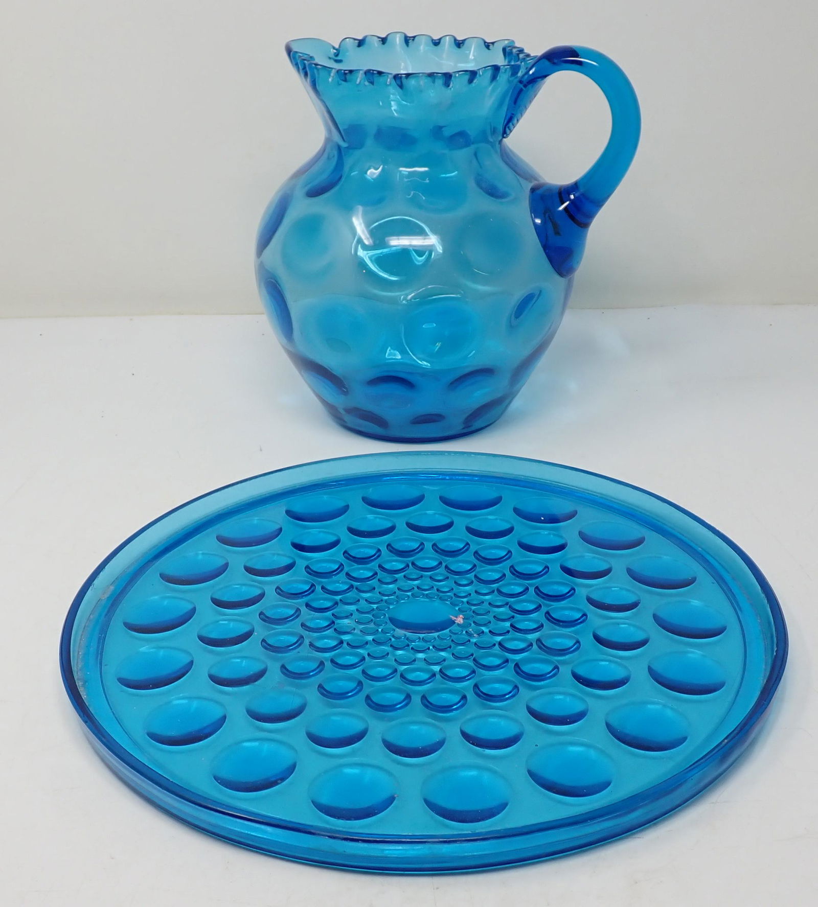 Coin Dot Platter & Water Pitcher (1 of 2)