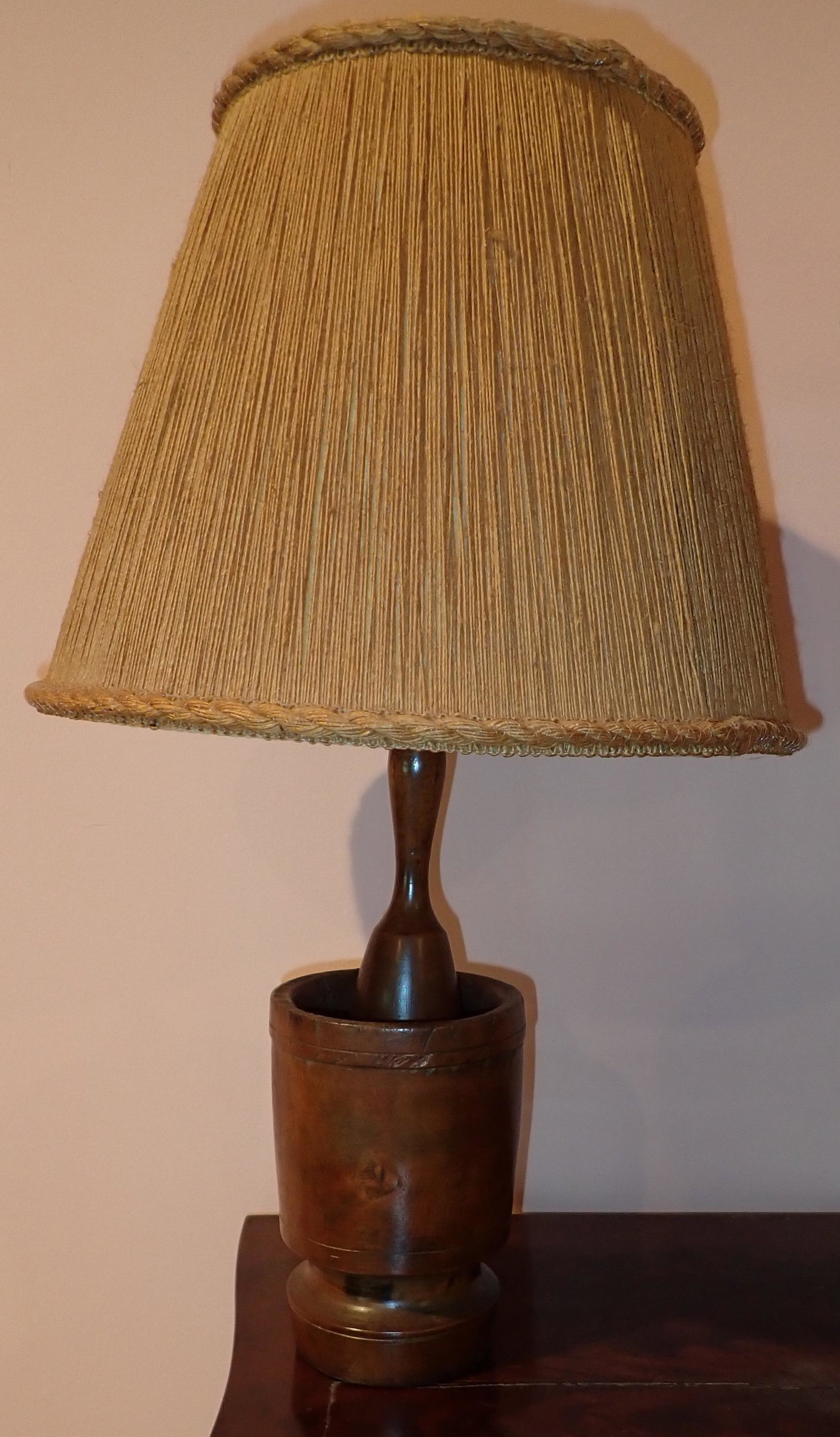 Mortar & Pestle Style Lamp: Approx 25 1/2" tall.