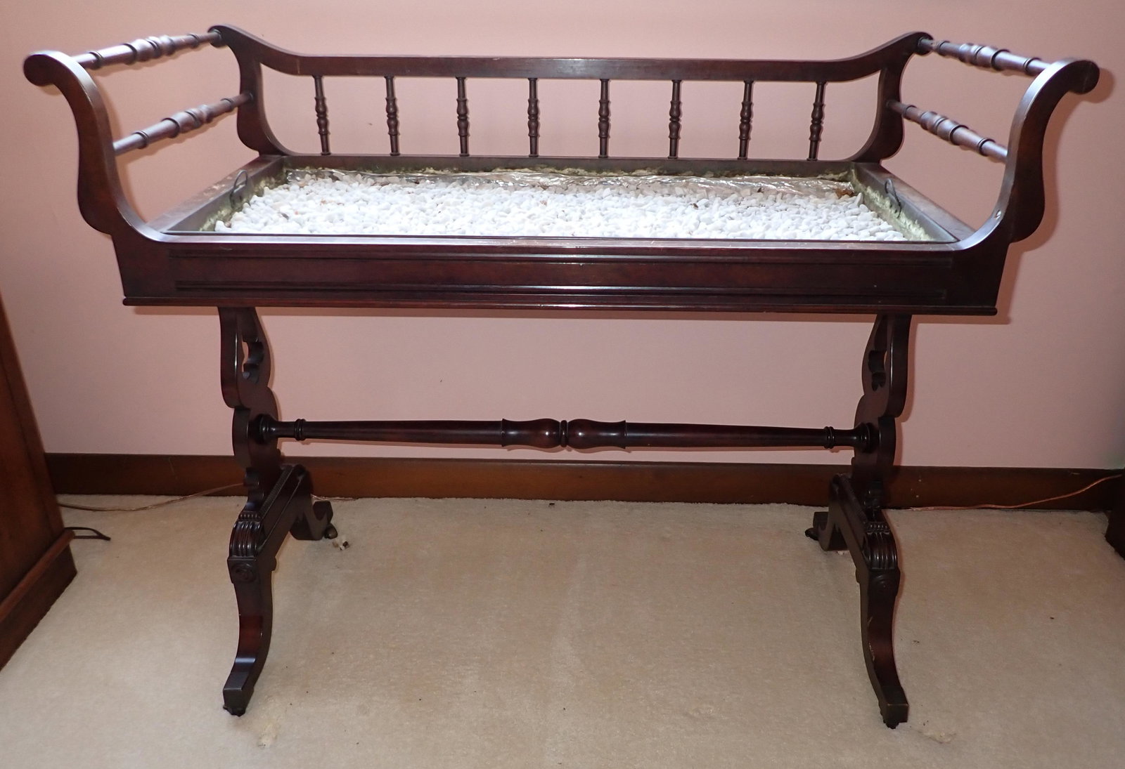 Tea Style Table: Apprx 17 1/4" x 36 1/4"x 30 1/4" tall.