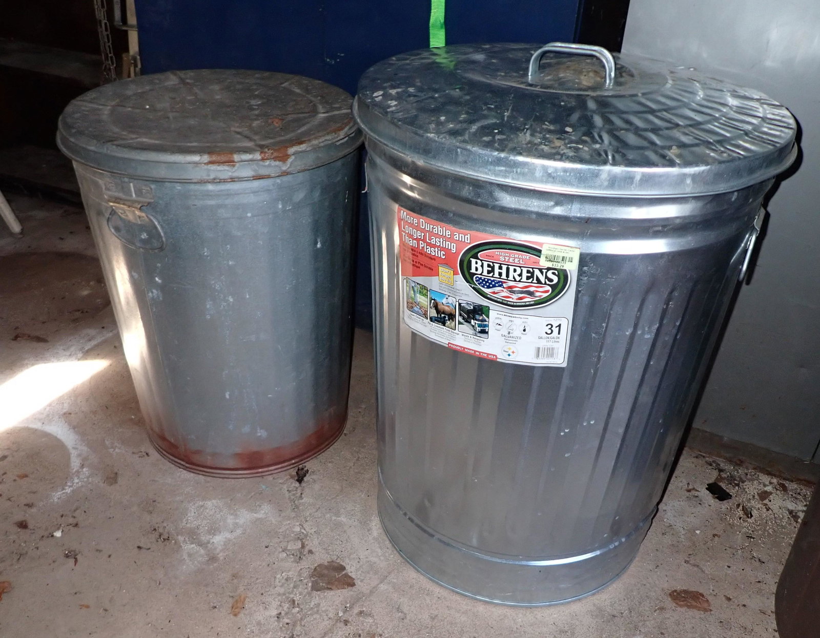 2 Galvanized Trash Cans (1 of 2)