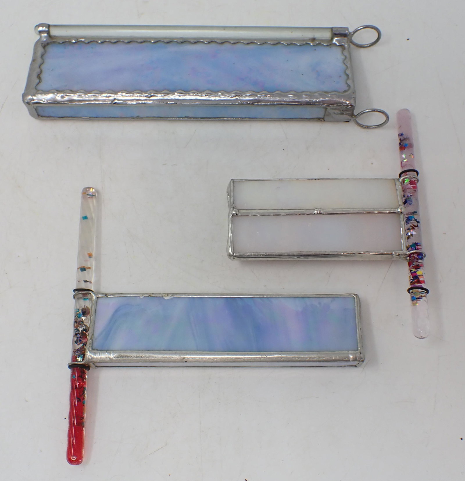 Stained Glass Kaleidoscopes: Largest is approx 1" x 2 1/2" x 9" long