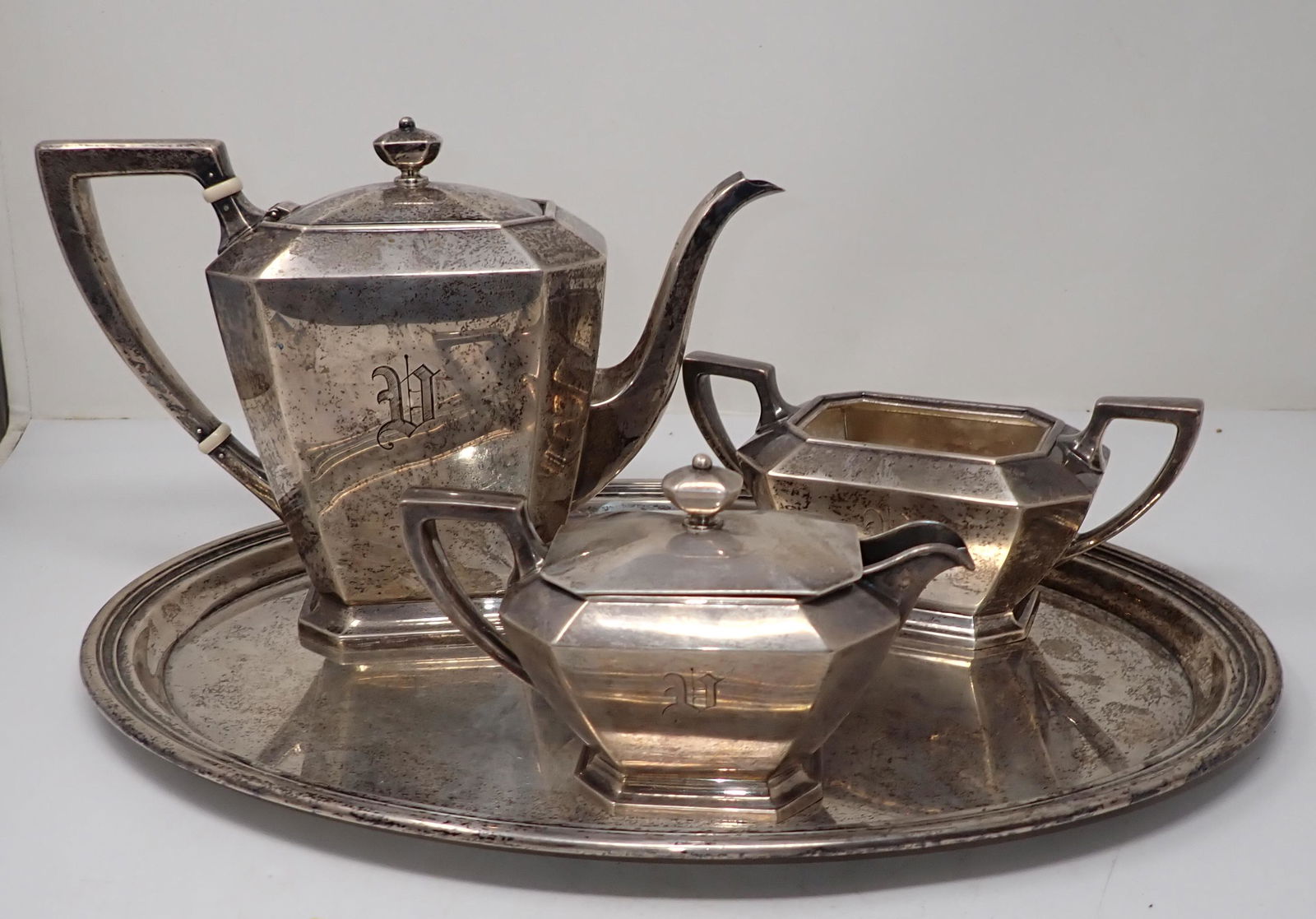 Gorham Sterling Silver Fairfax Tea Set (1 of 8)