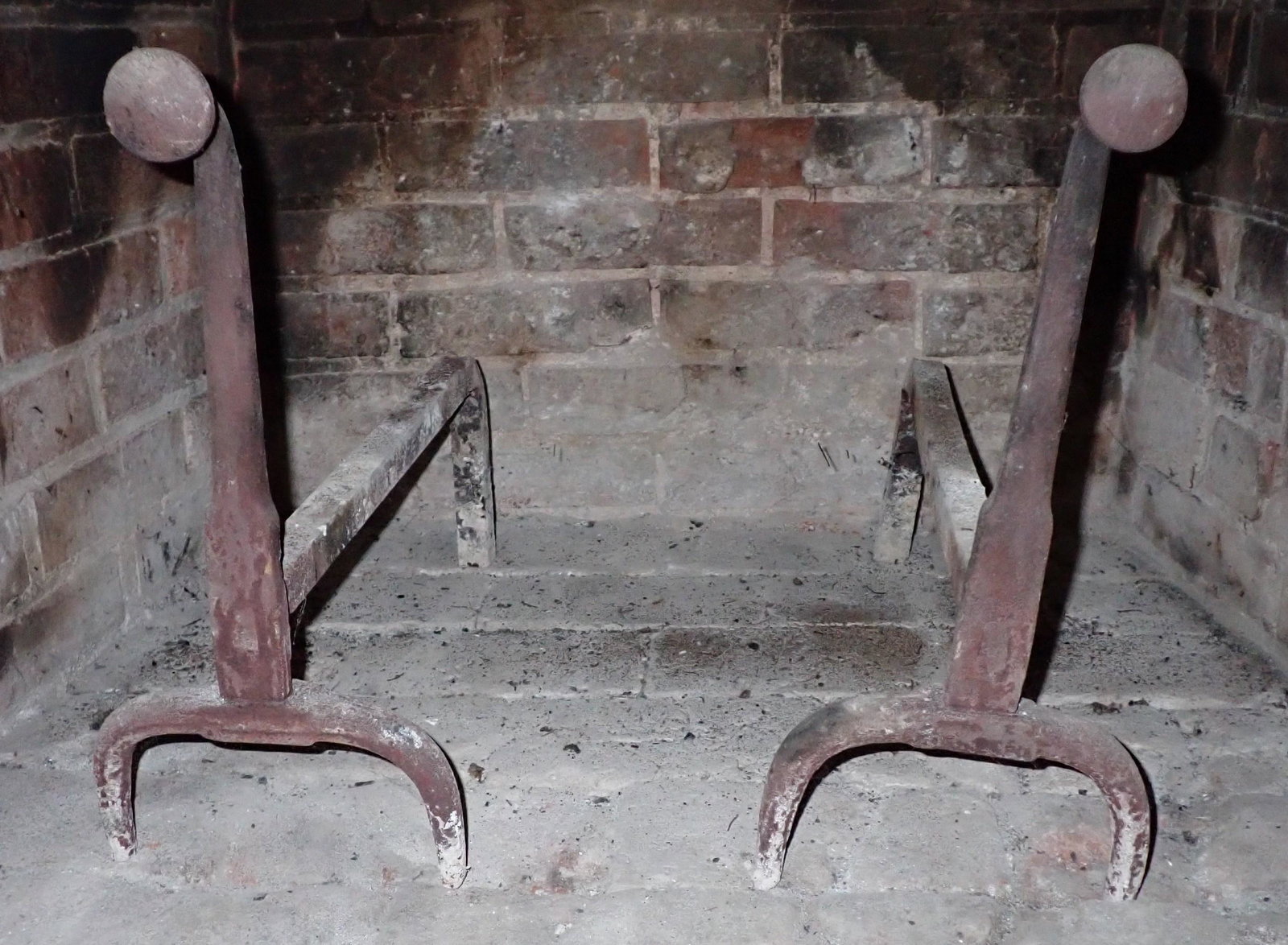 Andirons: Approx 7 3/4" wide, 17 1/4" tall and 19" deep