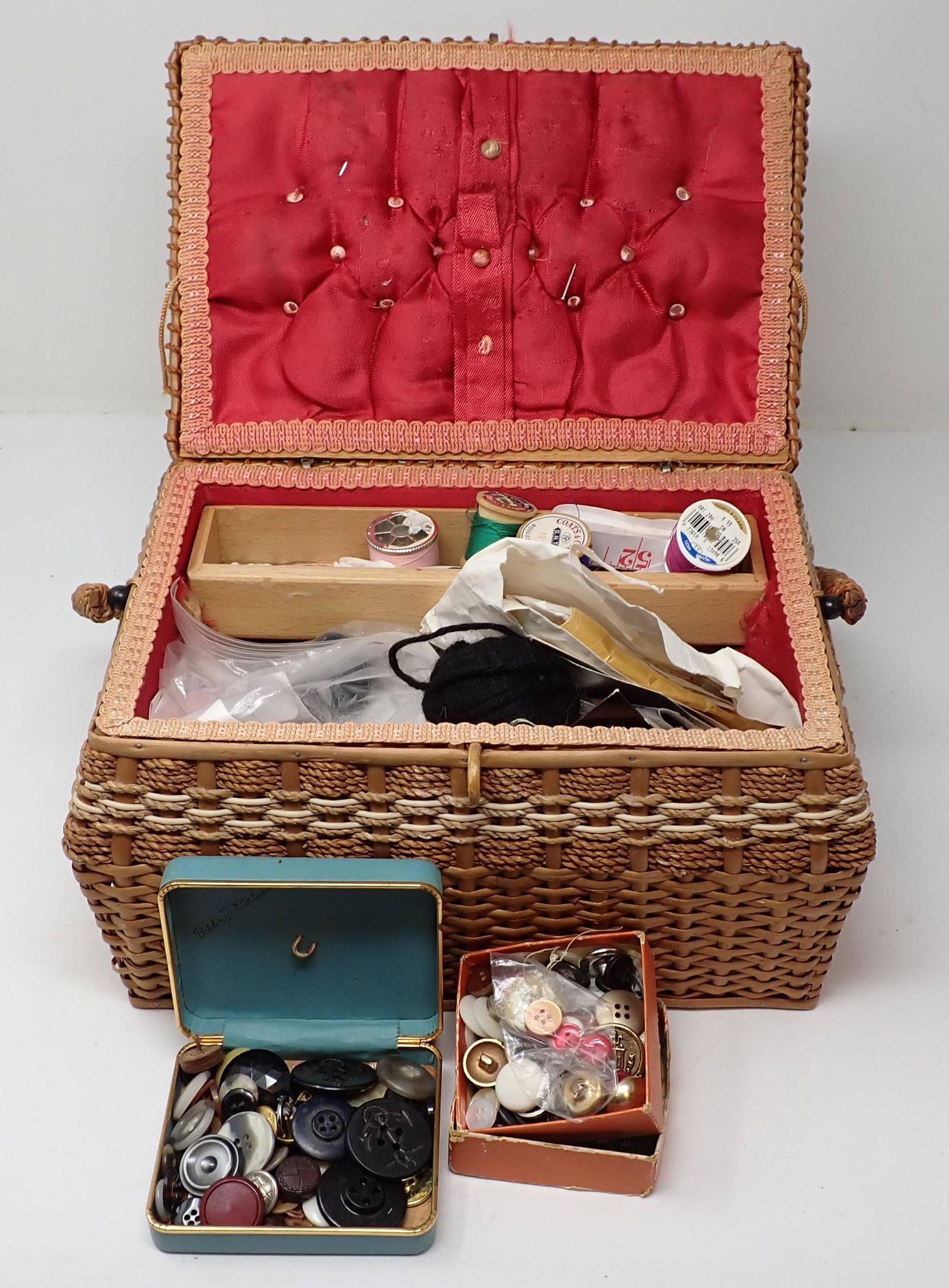 Sewing Basket Contents w/ Buttons (1 of 4)