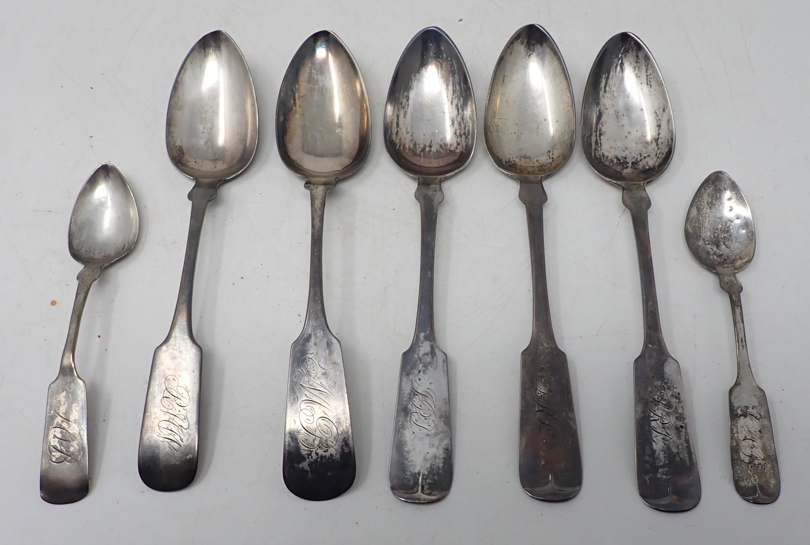 Silver Spoons: Largest is apprx 8 3/4" long. Total weight is approx 285 grams