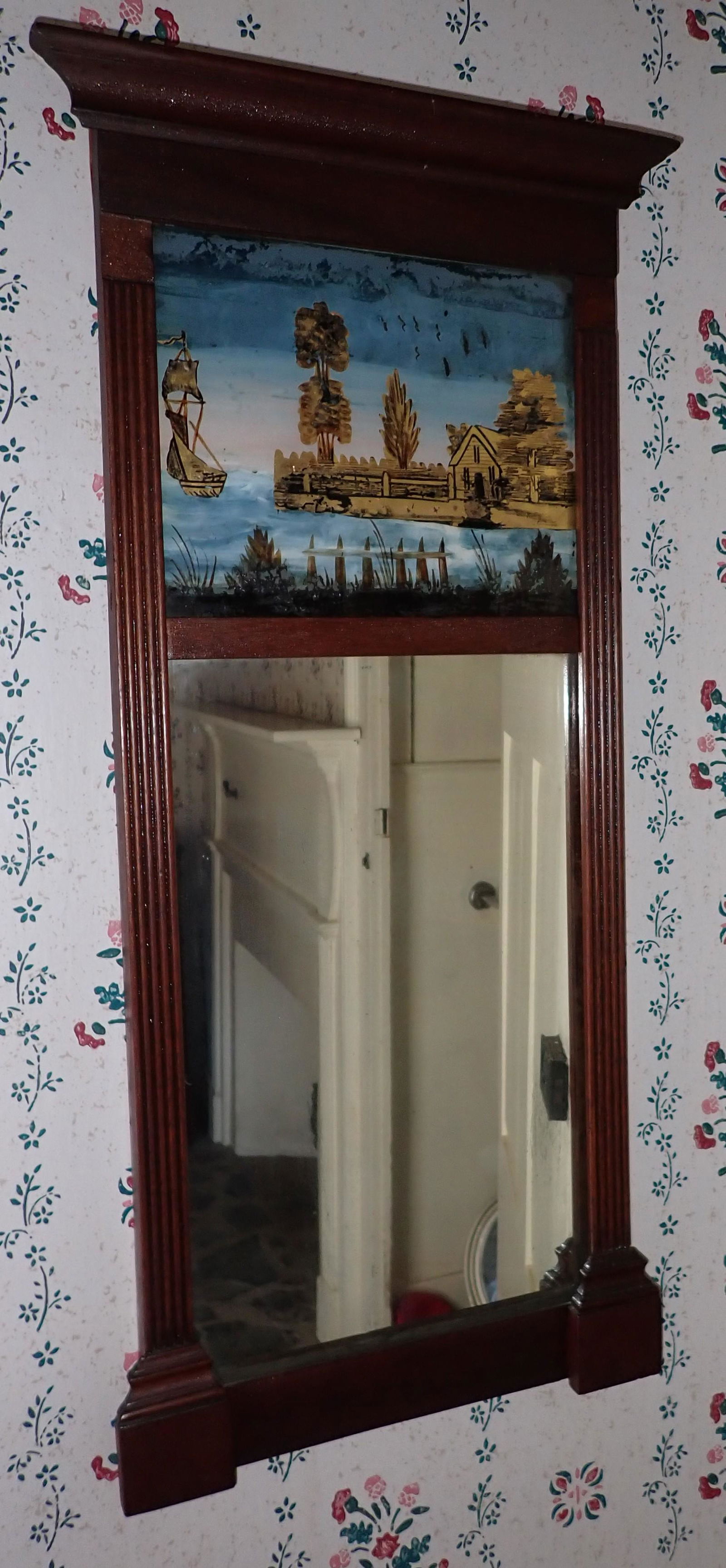 Federal Style Mirror w/ Reverse Painting (1 of 3)