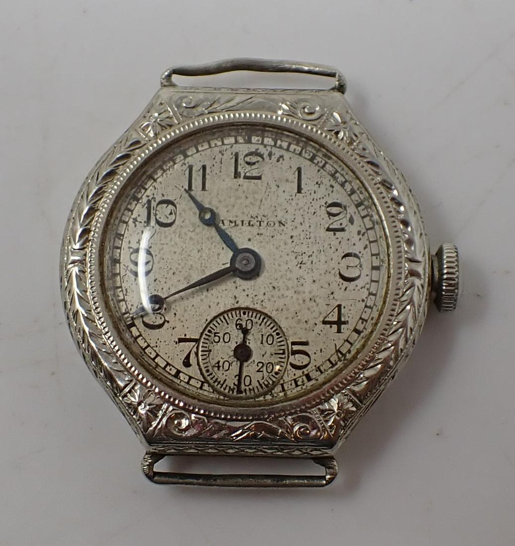 14K Gold Hamilton Fahy's Watch: Approx 1 3/16" x 1 5/16". Total weight is apprx 20.40 grams.