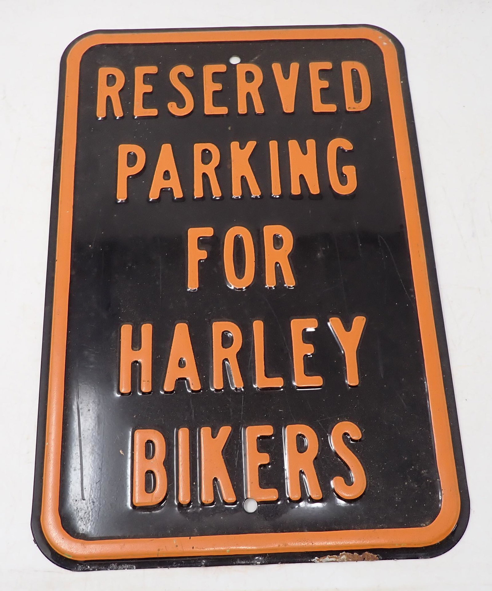 Harley Davidson Bikers Metal Sign: Approx 12" x 18" . Heavy metal sign