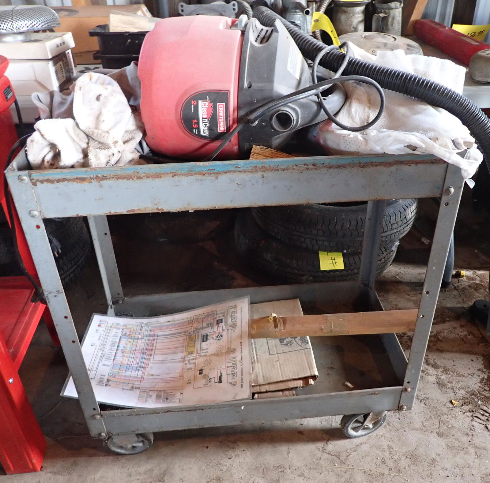 Rolling Shop Cart & Vac (1 of 2)