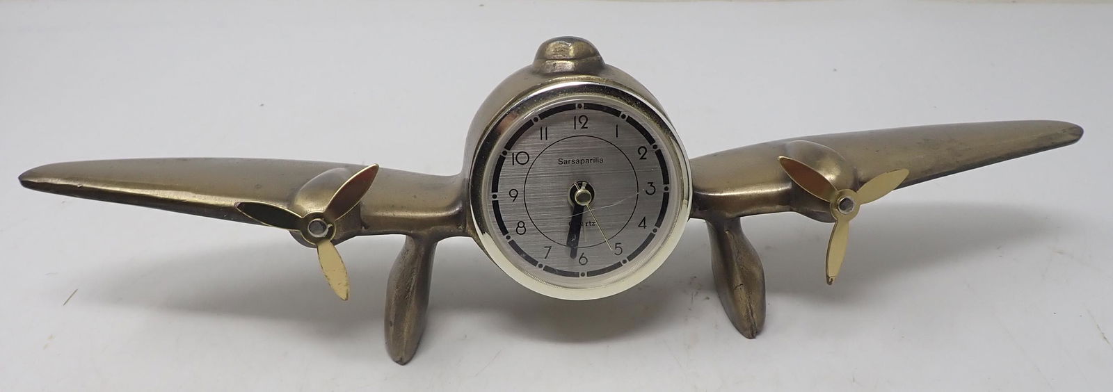 Sarsaparilla Brass Airplane Clock (1 of 5)