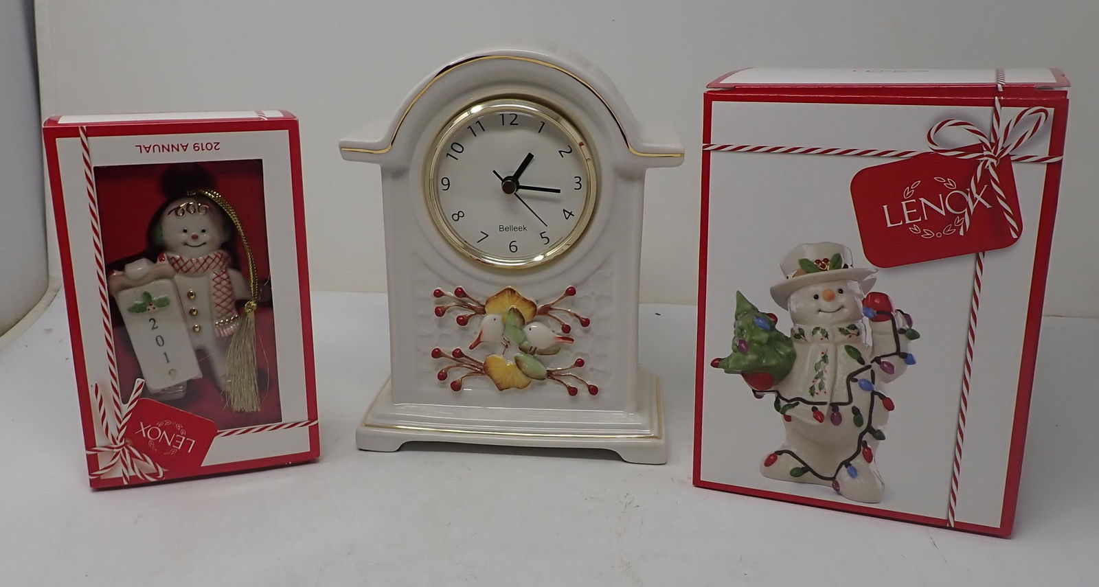 Belleek Clock Lenox Snowmen (1 of 2)