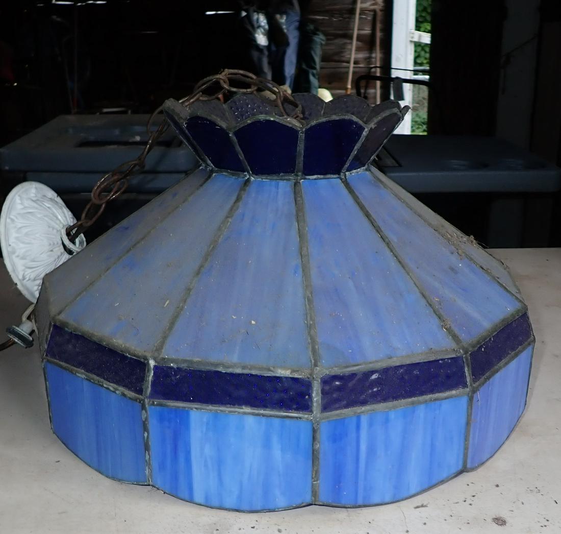 Stained Glass Light: Approx 17 1/2" in diameter and 10 1/2" tall