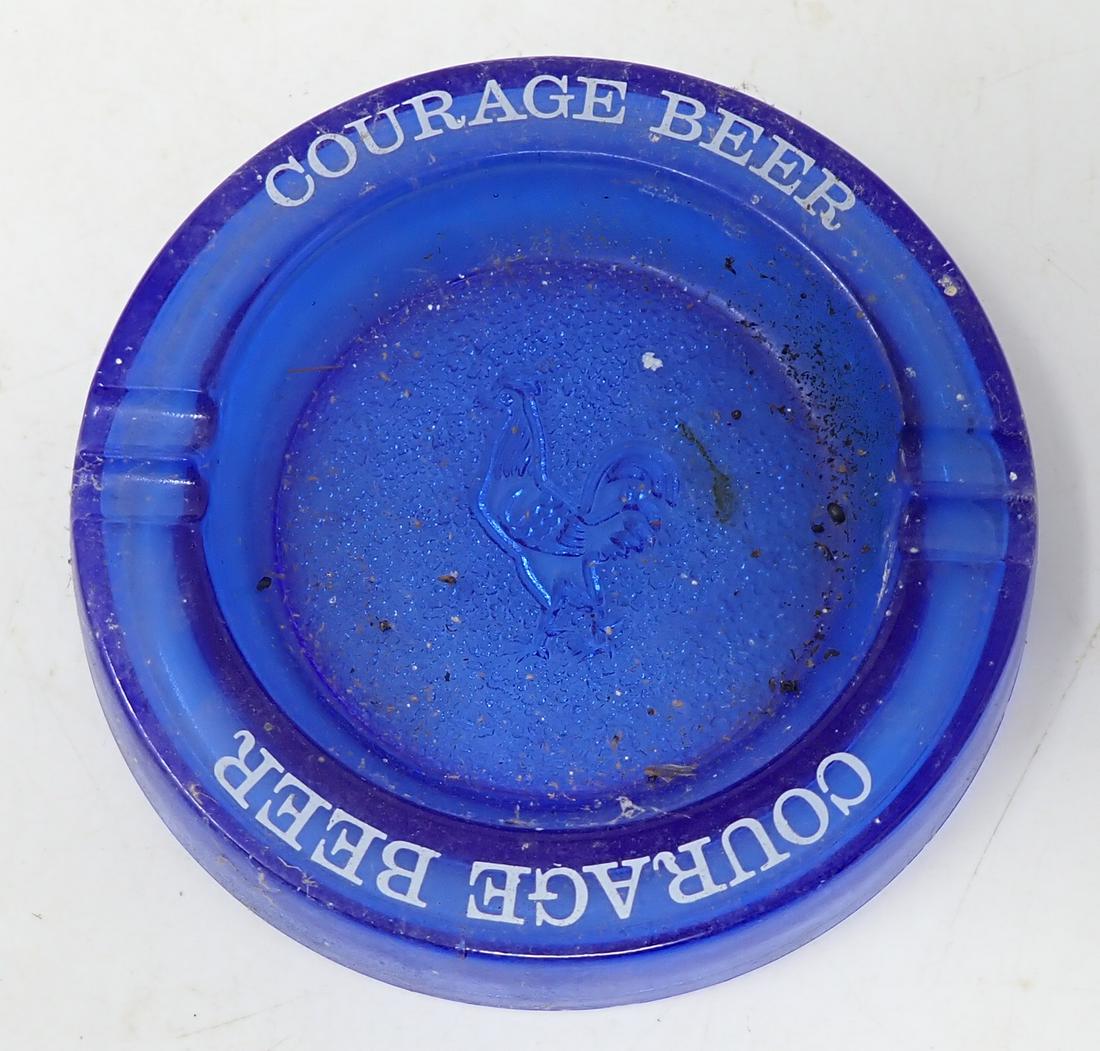 Courage Beer Ashtray w/ Rooster: Approx 6 1/4" in diameter