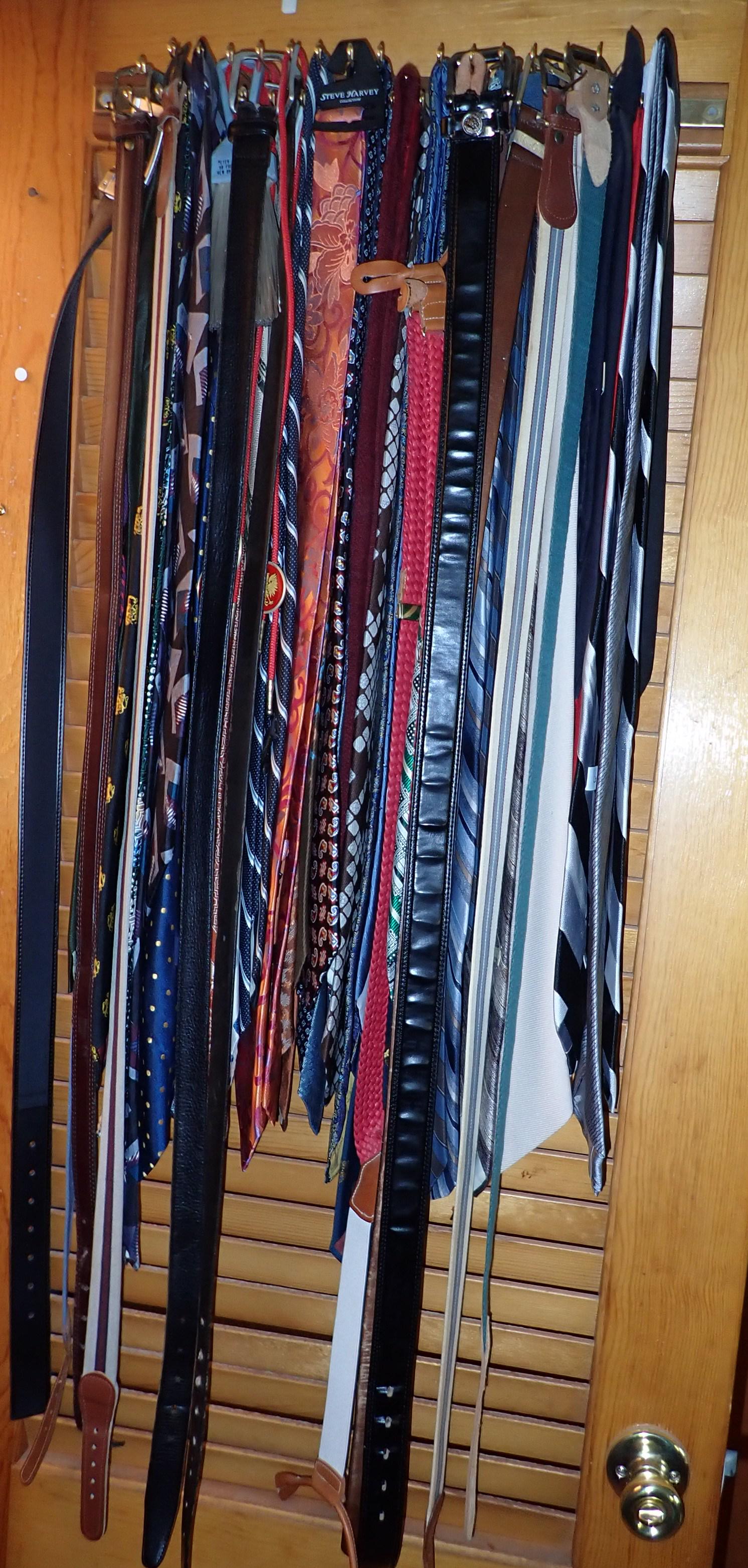 Large Lot of Ties: Getting all pictured. Some belts mixed in