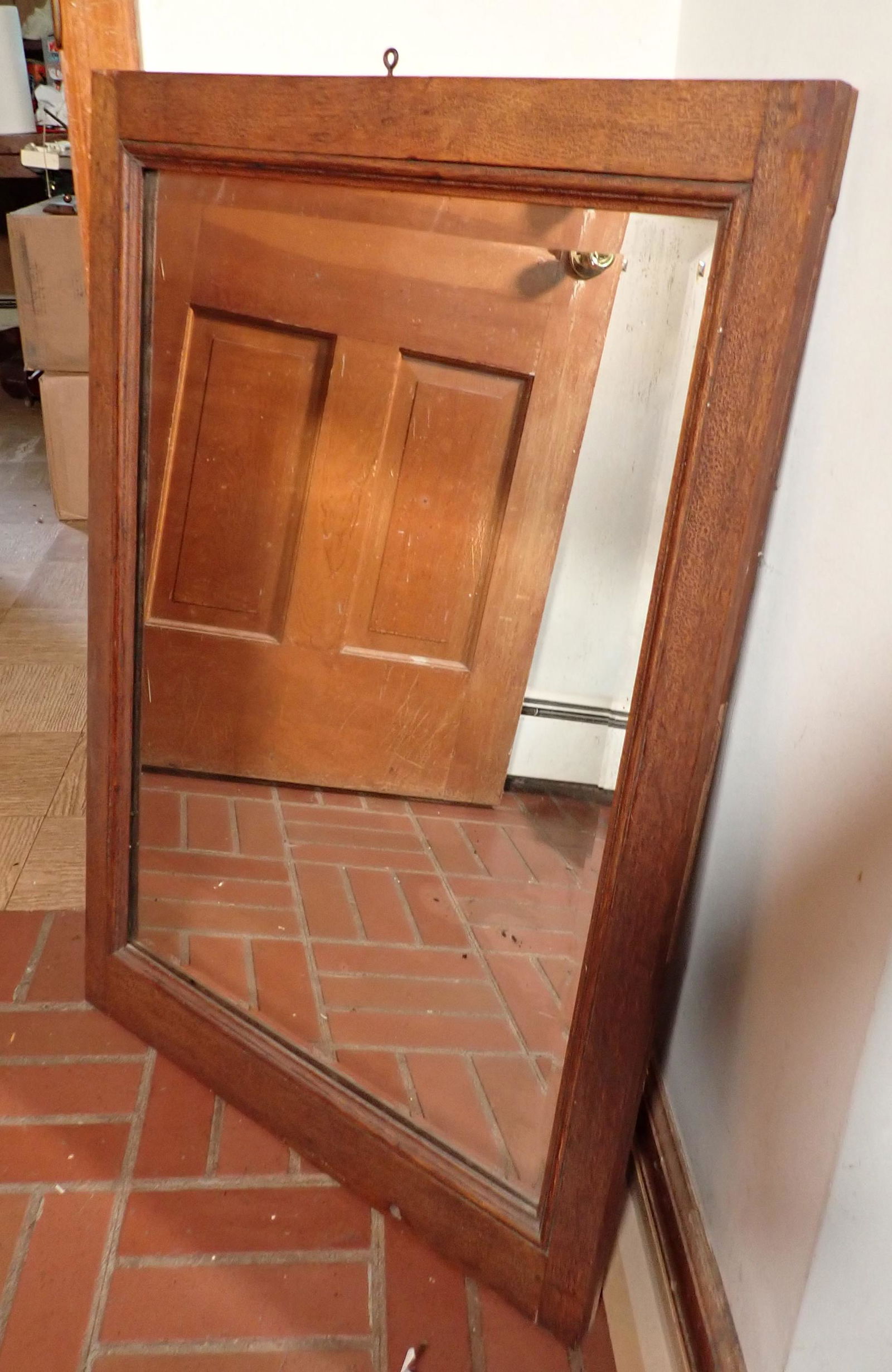 Heavy Oak Mirror w/ Beveled Edge (1 of 3)