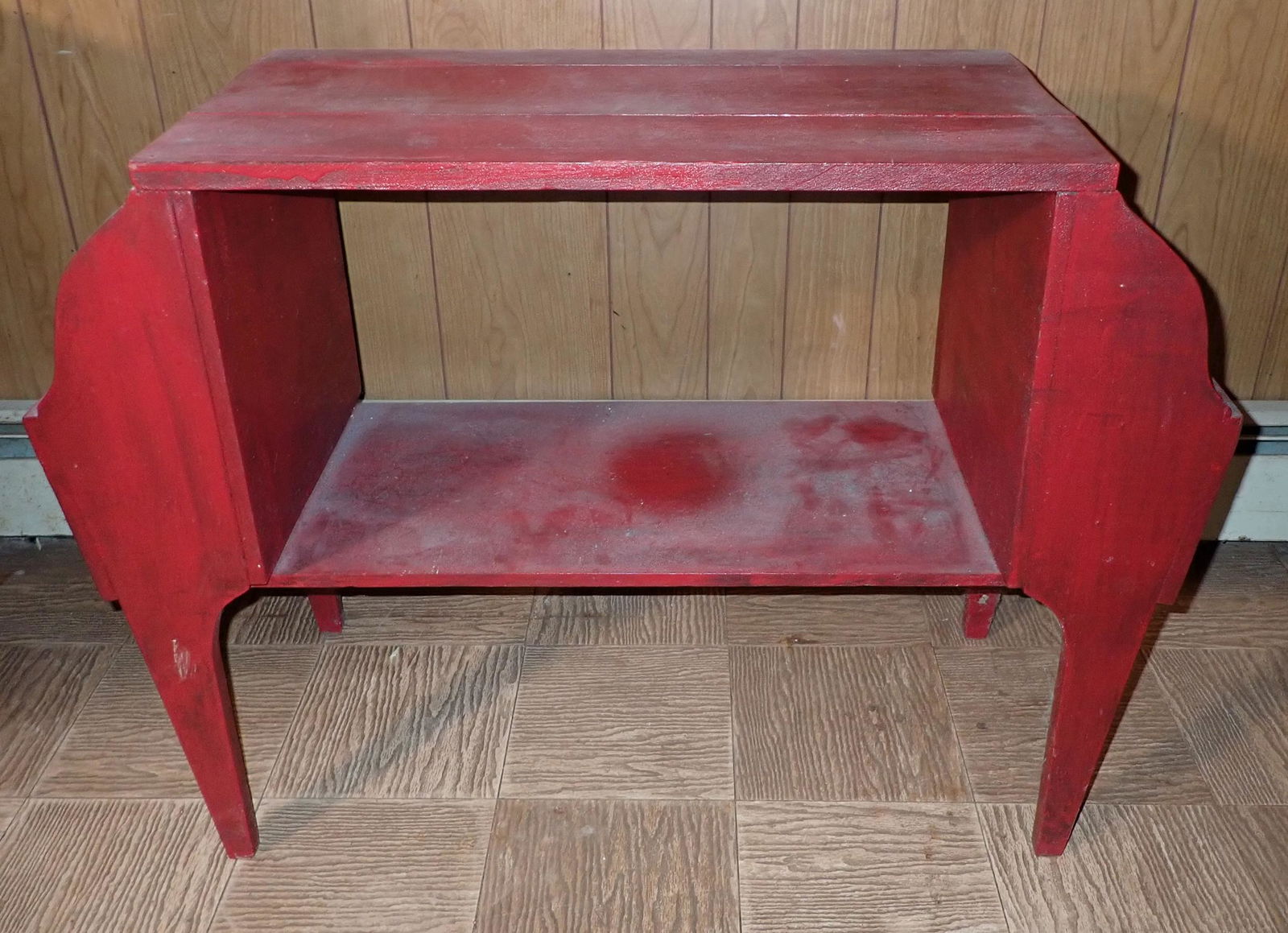 Red Painted Magazine Stand (1 of 4)