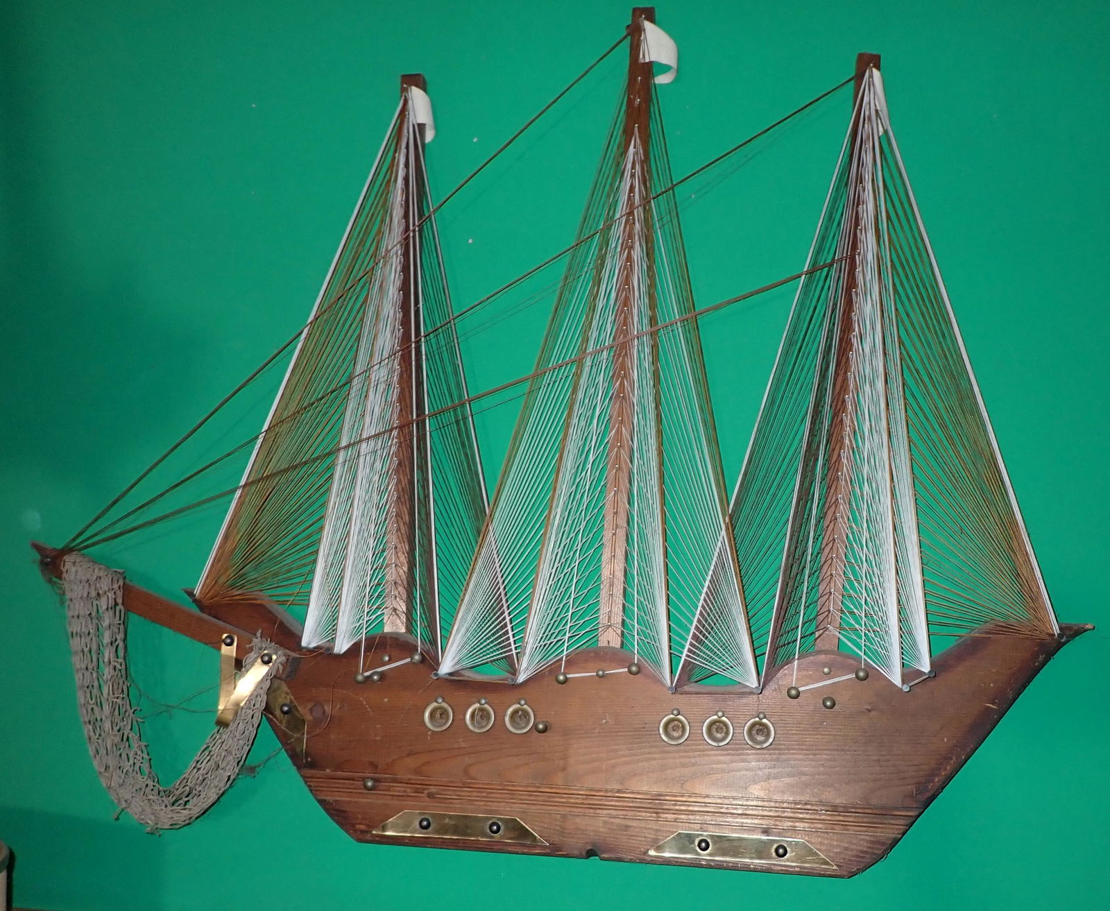 Vintage Ship Wall Art: Approx 40" x 32" tall