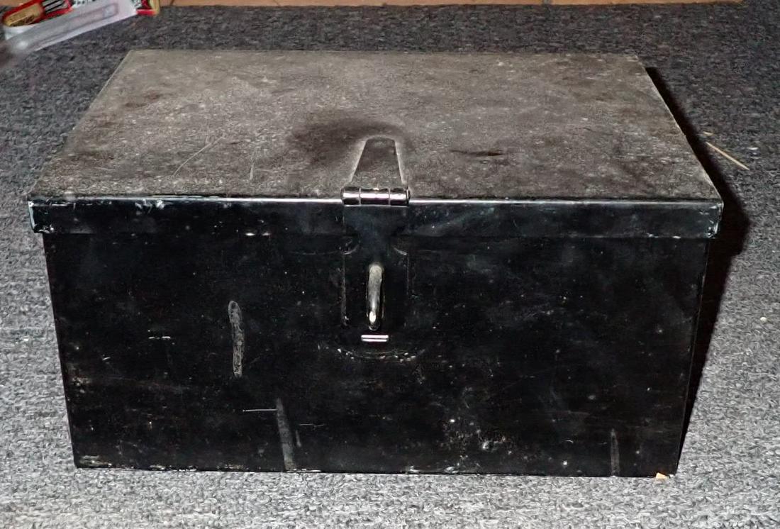 Strong Box: Apprx 9 1/2" x 12 1/2" x 6 1/4" tall