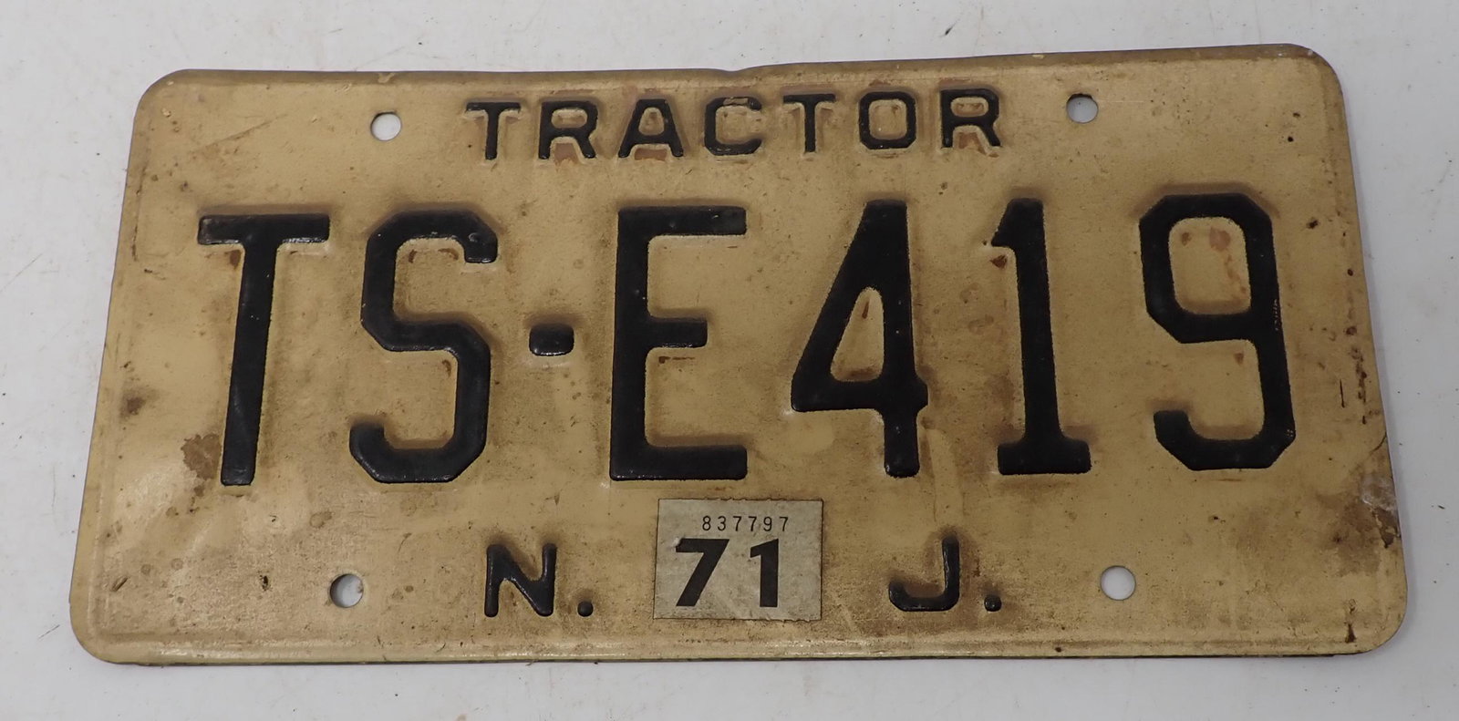 Vintage NJ Tractor License Plate (1 of 1)