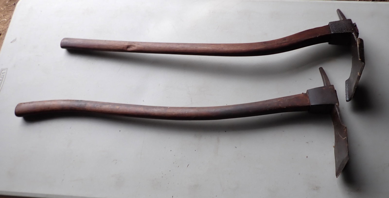 2 Adze One Plumb: Back one is approx 5 1/2" wide and 31 1/2" total length