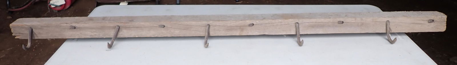 Meat Rack: Apprx 2 1/4" x 2 1/4" x 57 1/2" long . Has a total of 10 hooks