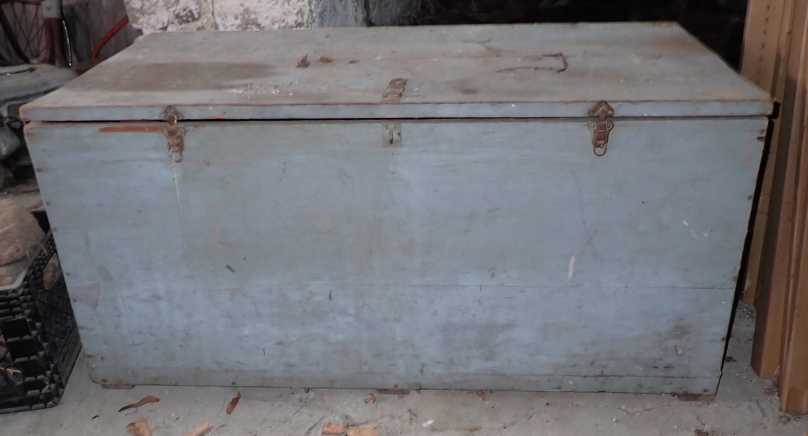 Wood Box: Approx 22 3/4" x 46 3/4" x 23" tall.