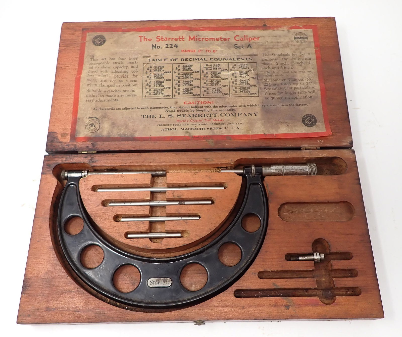 Starrett No 224 Micrometer Caliper (1 of 5)
