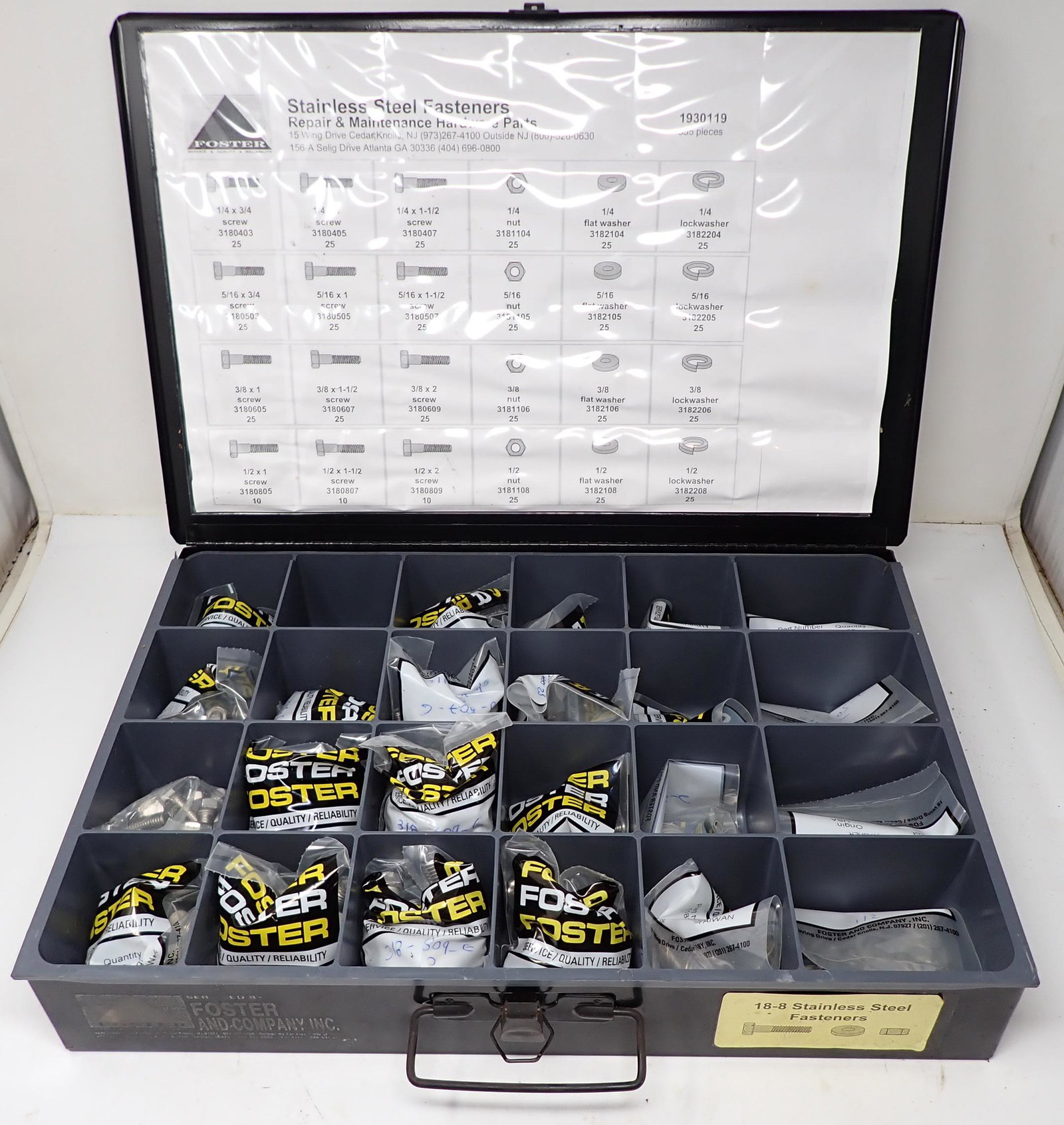 Foster Hardware Organizer: Approx 12 1/4" x 18 1/2" x 3"