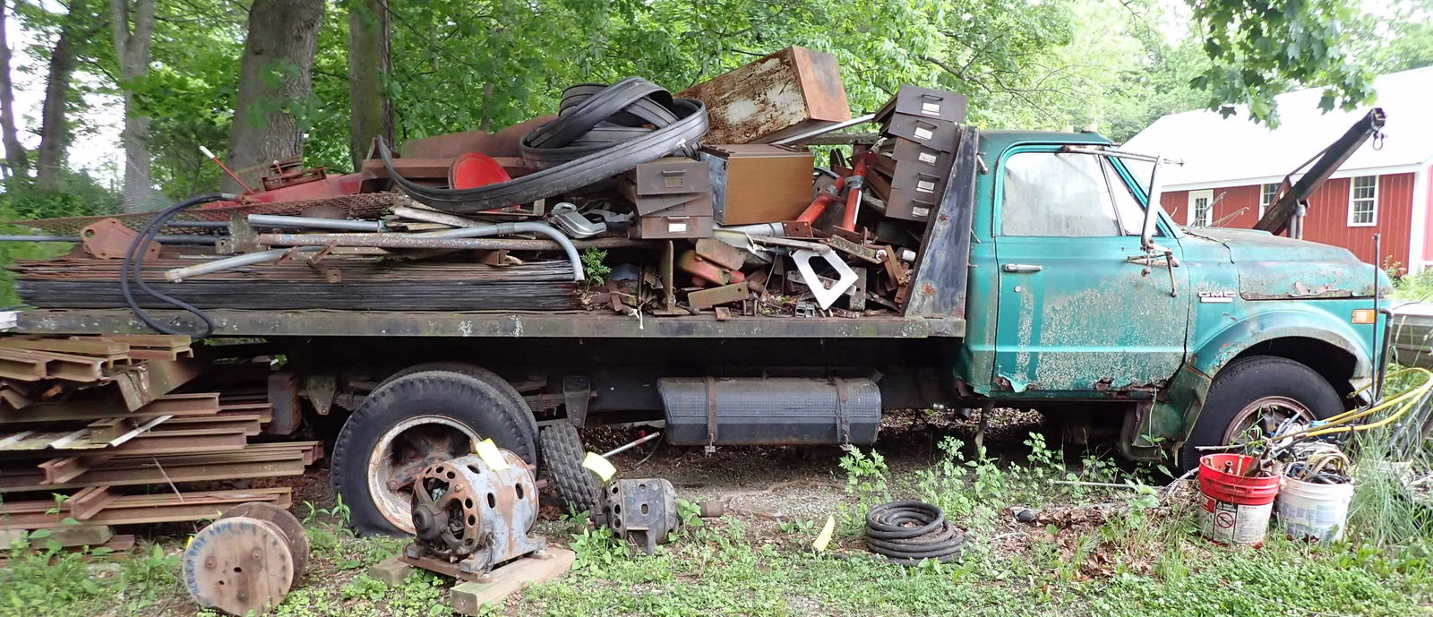 GMC 5500 Flat Bed Truck & Scrap Iron (1 of 12)
