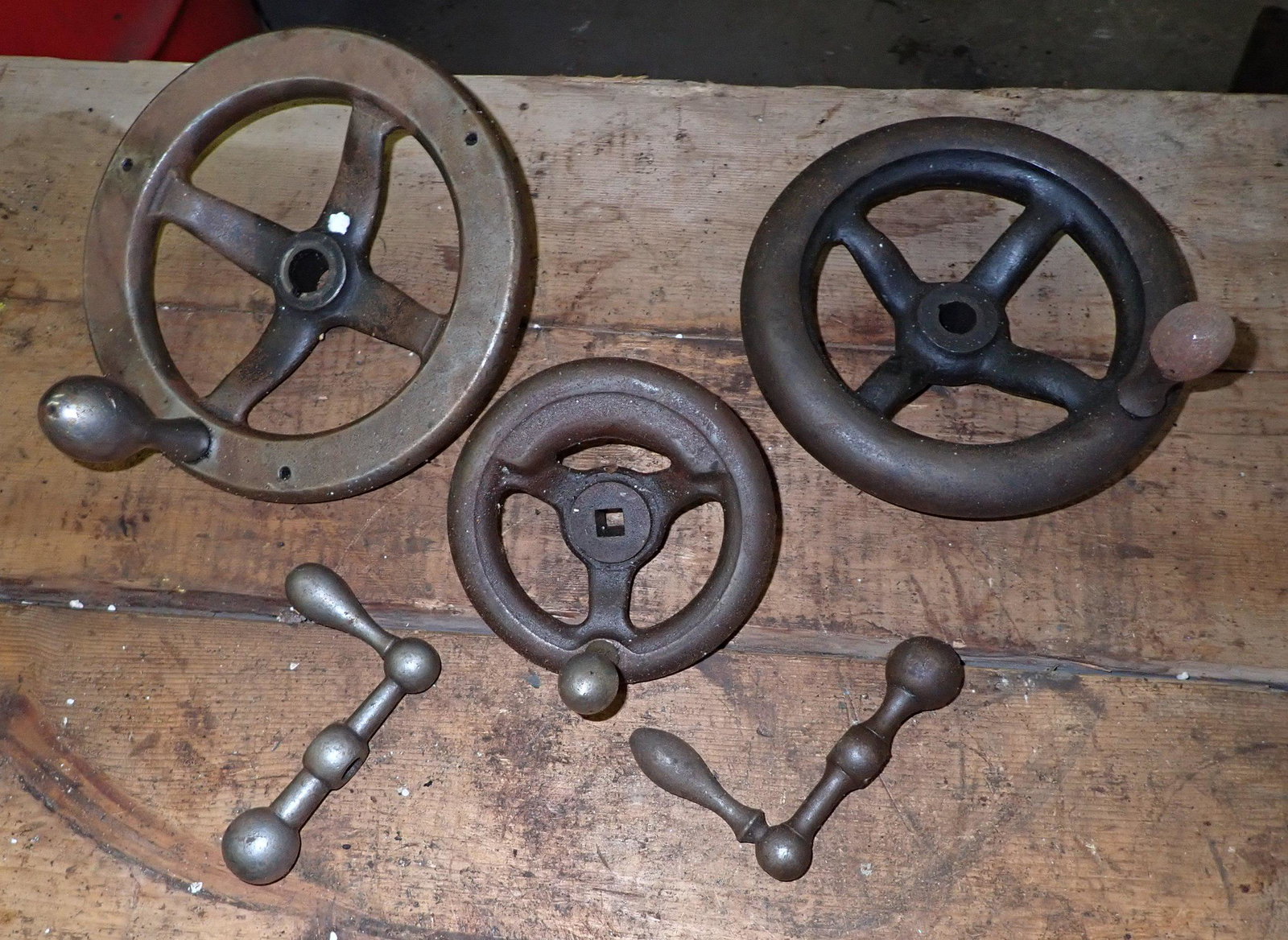 5 Industrial Machinery Handles Steampunk: Largest is apprx 8" in diameter and smallest is approx 5" in diameter