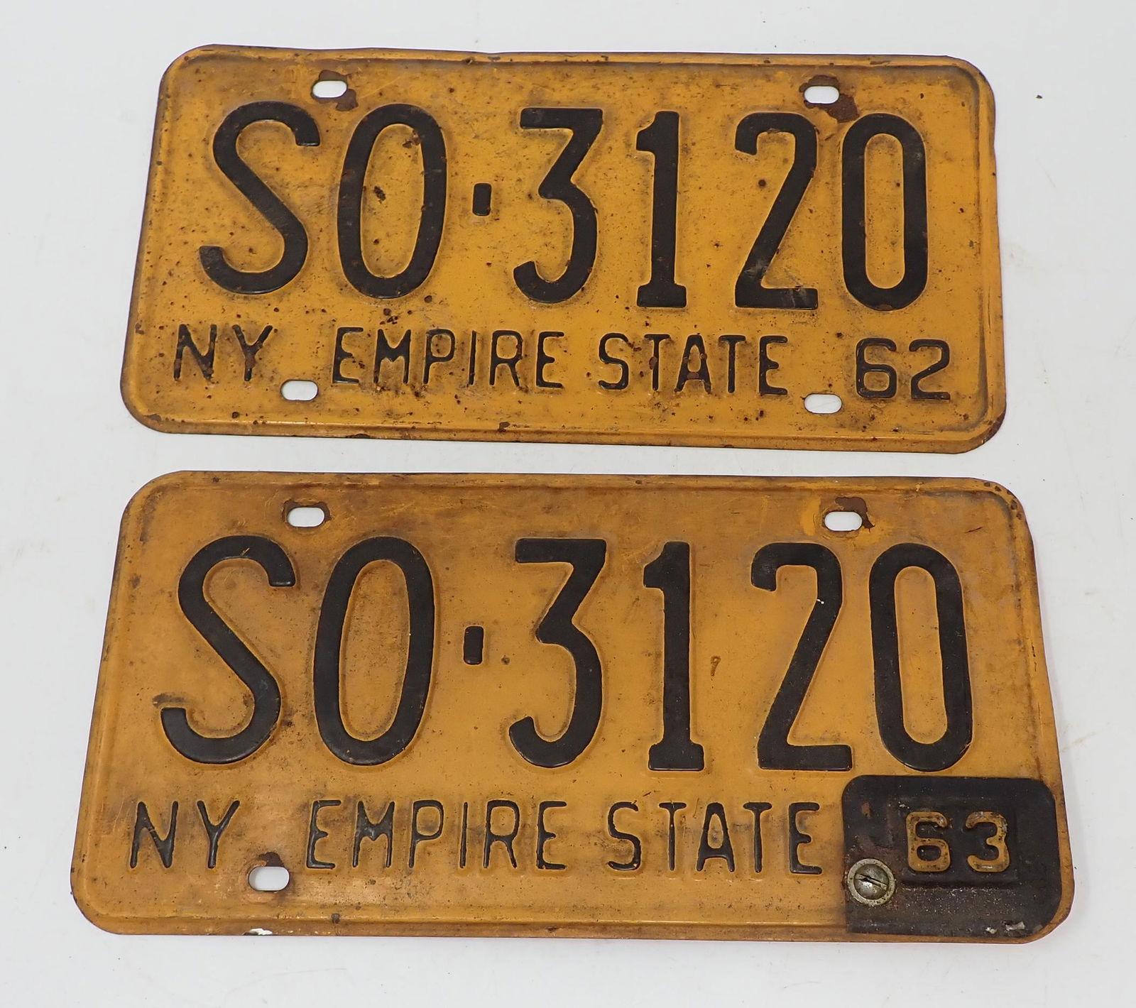 Pair of 1962 NY License Plates (1 of 1)