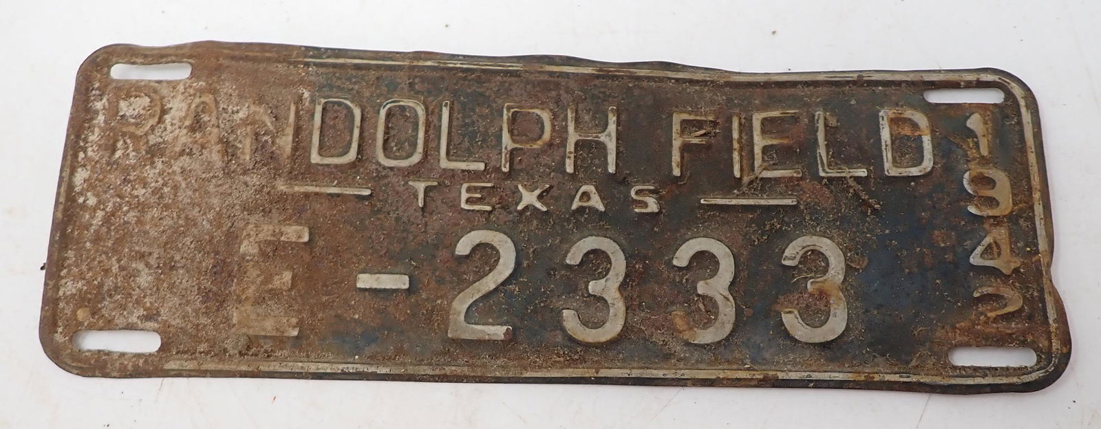 1942 Randolph Field Texas License Plate (1 of 1)
