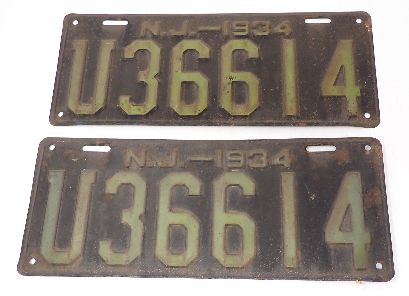 Pair of NJ 1934 License Plates (1 of 1)