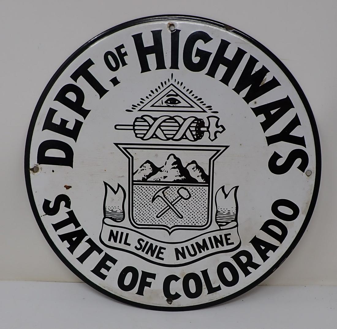 Colorado Dept of Highways Porcelain Sign (1 of 2)
