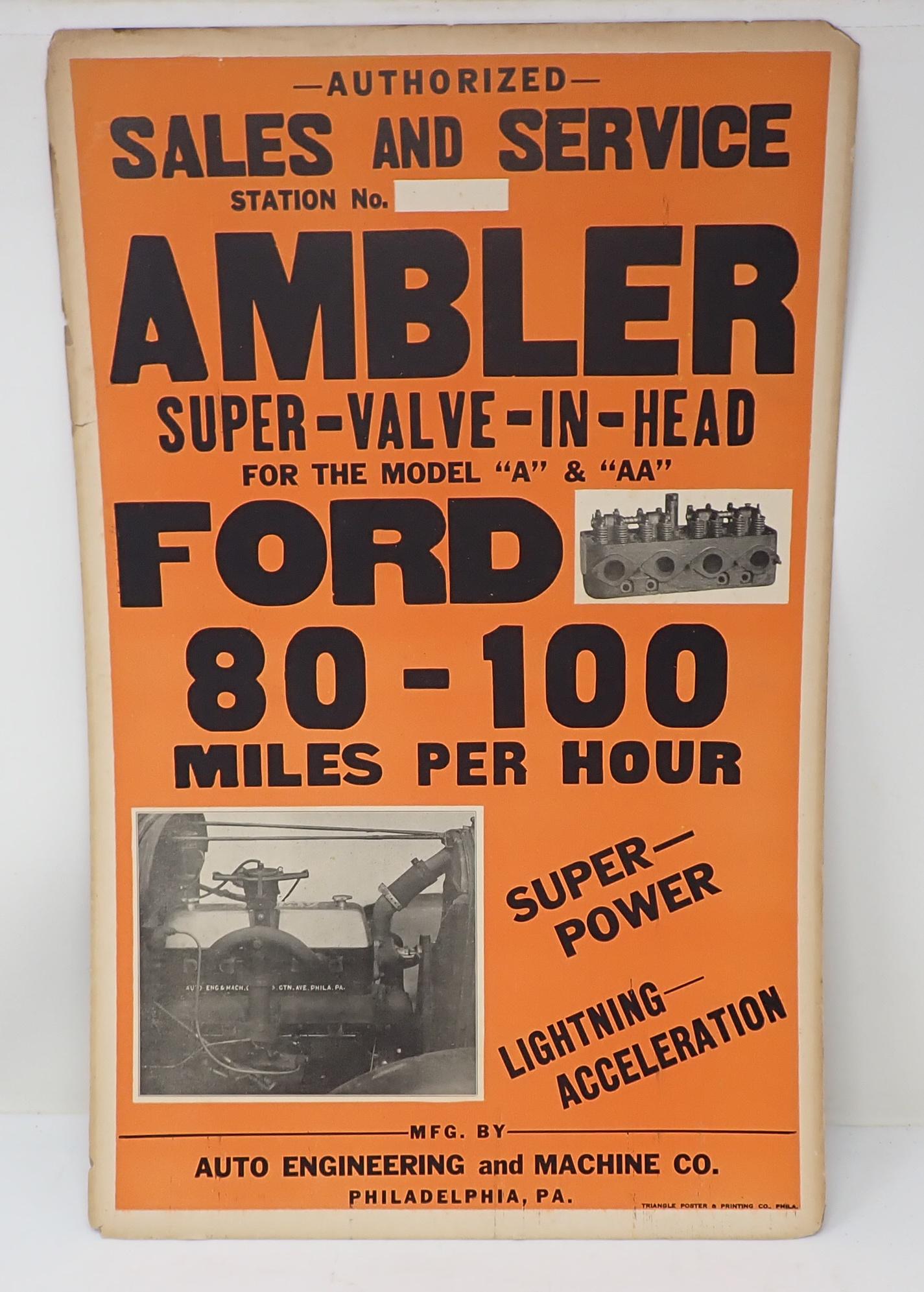 Ambler Ford Motor Model A & AA Sign (1 of 2)