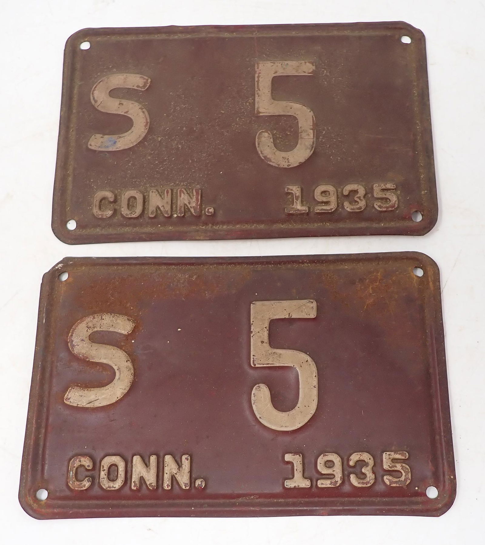 Pair of 1935 Connecticut License Plates (1 of 1)