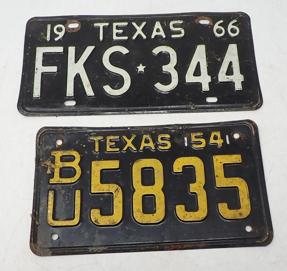 1954 1966 Texas License Plates (1 of 1)